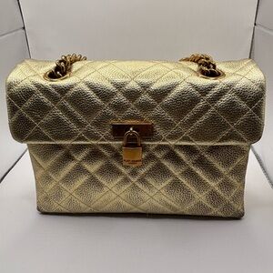 Kurt Geiger Gold Quilted Shoulder Bag